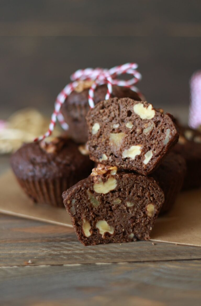 Muffins de alfarroba e nozes