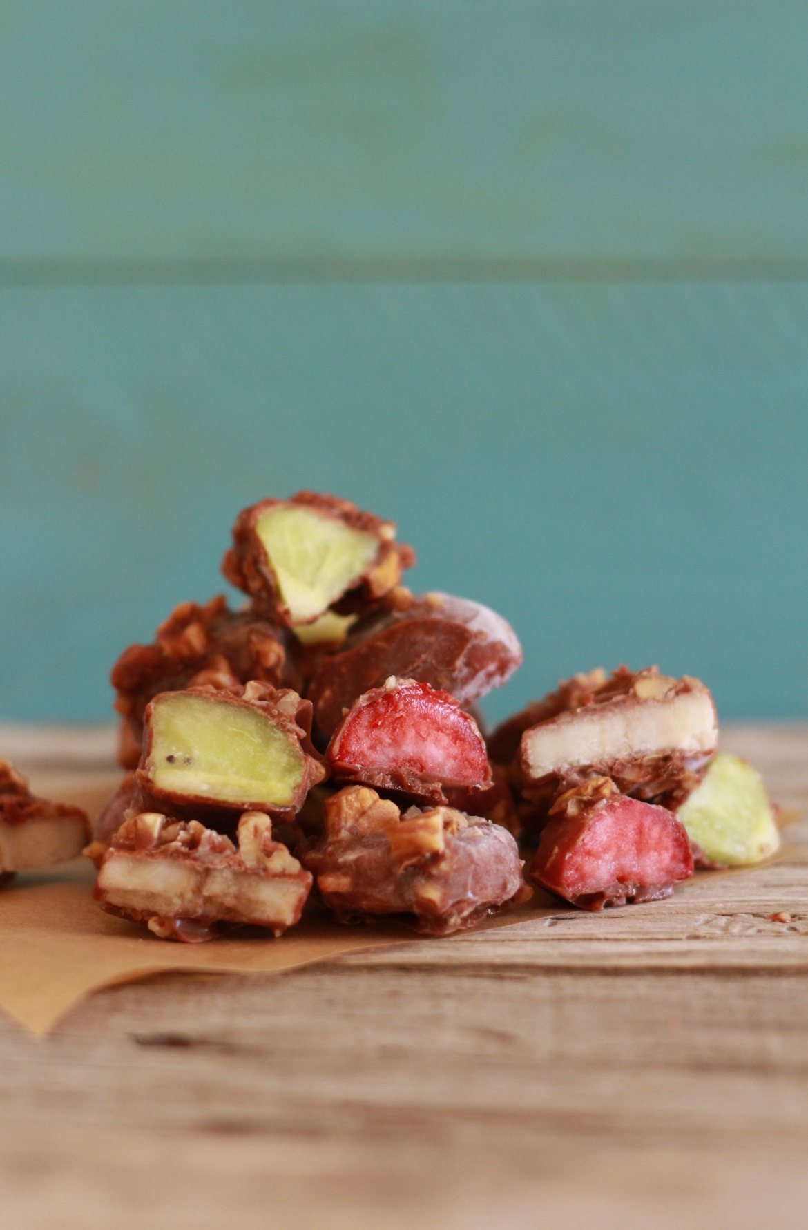 Mini gelados de fruta