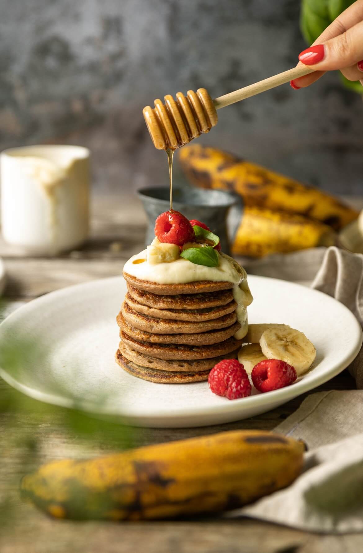 Panquecas de banana rápidas e sem desperdício
