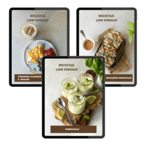 Guias de receitas low FODMAP: pequenos-almoços, pratos principais e sobremesas.